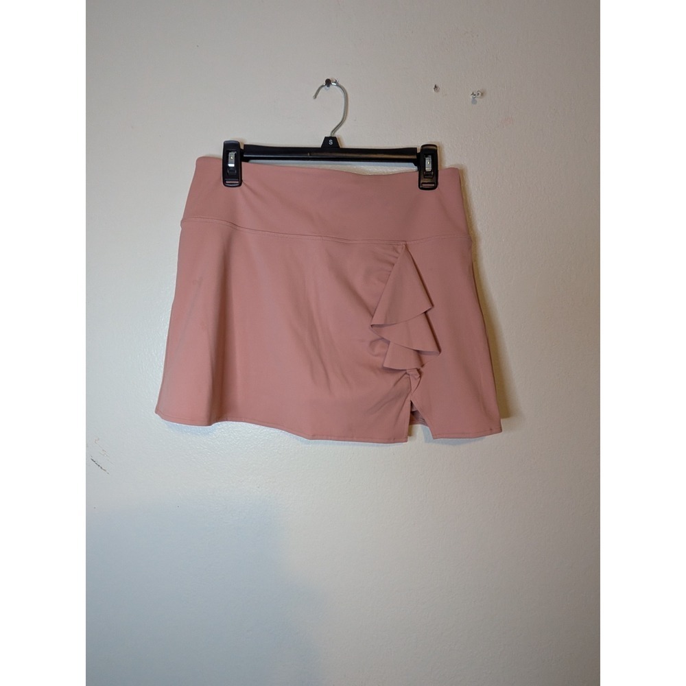 Savvi‎ Athleisure Tennis Skirt Shorts Athletic Blush Pink Ruffle Skort Medium